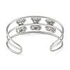 Non-Tarnish 304 Stainless Steel Wide Hollow Bowknot Open Cuff Bangles BJEW-Q348-04P-03-3