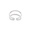 Non-Tarnish 304 Stainless Steel Double Line Open Cuff Ring for Women RJEW-S405-200P-2