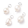 Grade B Natural Cultured Freshwater Pearl Charms PALLOY-JF01497-03-1