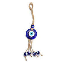 Flat Round Turkish Evil Eye Lucky Blue Eye Pendant Decorations PW23022350698