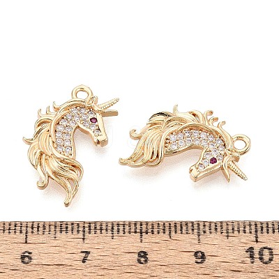 Brass Pave Clear Cubic Zirconia Pendants KK-T081-03G-1