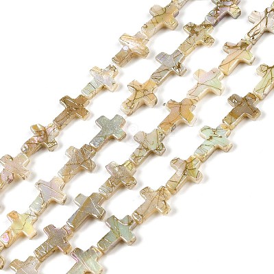 Drawbench Style Natural Freshwater Shell Beads Strands BSHE-G036-01-1