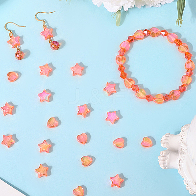 100Pcs 2 Styles Transparent Acrylic Beads OACR-SC0002-41A-1