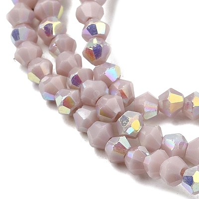 AB Color Plated Opaque Glass Beads Strands GLAA-G127-02A-1