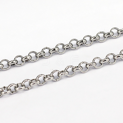 Tarnish Resistant 304 Stainless Steel Rolo Chains CHS-L001-28-3mm-1