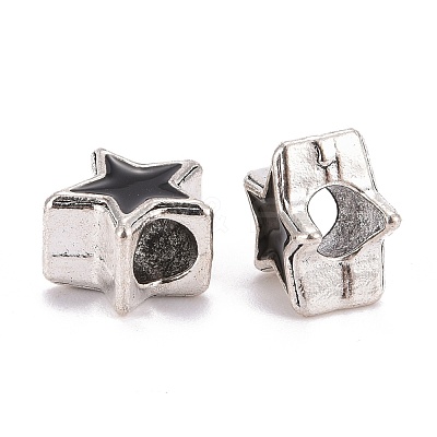 Alloy Enamel European Beads ENAM-I047-01AS-1