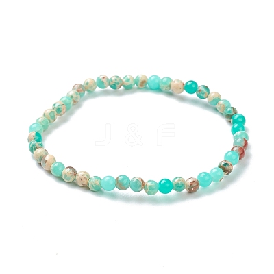 Synthetic Shoushan Stone Beaded Stretch Bracelets BJEW-A117-A-19-1
