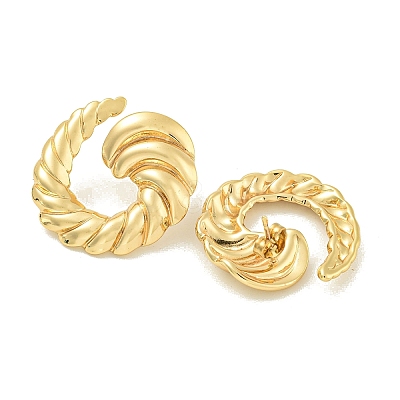 Texture Vortex 304 Stainless Steel Stud Earrings for Women EJEW-K278-35G-1
