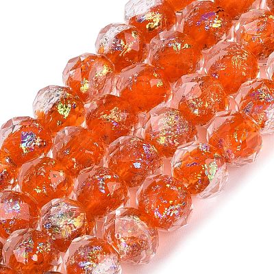 Handmade Foil Glass Beads FOIL-Q001-02G-1