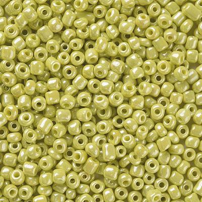 6/0 Opaque Colors Lustered Round Glass Seed Beads X-SEED-A012-4mm-122-1