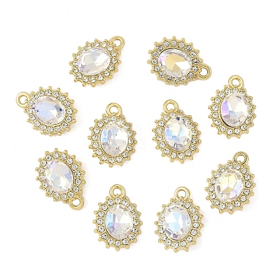 10Pcs Alloy Rhinestone Pendants ALRI-YW0001-25A-1