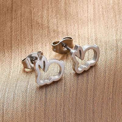 Tarnish Resistant 304 Stainless Steel Stud Earrings EJEW-N045-04P-1