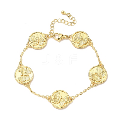 Brass Link Bracelets BJEW-G787-01G-1