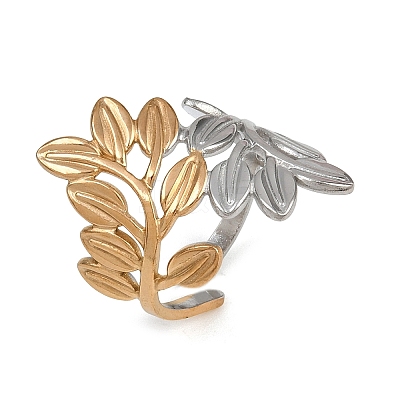 304 Stainless Steel Cuff Rings for Women RJEW-L133-03GP-02-1