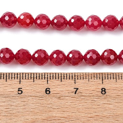 Lab Grown Red Corundum Beads Strands G-Z123-A01-6mm-1