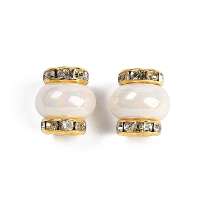 Resin Beads with Brass Rhinestone Rondelle KK-H490-05G-07-1