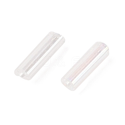 Transparent Colours Rainbow Glass Bugle Beads TSDB6MM161-1