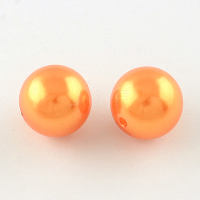 Round ABS Plastic Imitation Pearl Beads X-OACR-R053-04-1