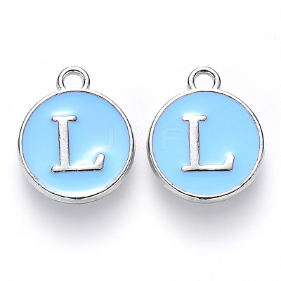 Platinum Plated Alloy Enamel Charms X-ENAM-S118-04L-P-1