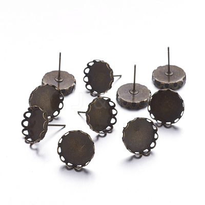 Brass Stud Earring Settings X-KK-I003-AB-NF-1