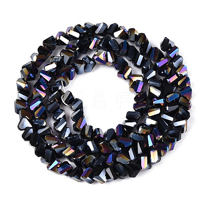 Electroplate Opaque Glass Beads Strands GLAA-N022-4mm-01-1