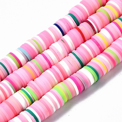 Handmade Polymer Clay Beads Strands X-CLAY-R089-8mm-098-1