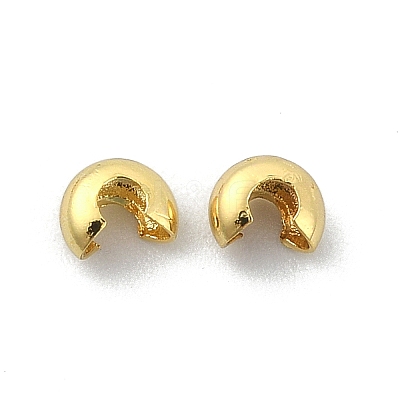 Brass Crimp Beads Covers KK-P232-14G-1