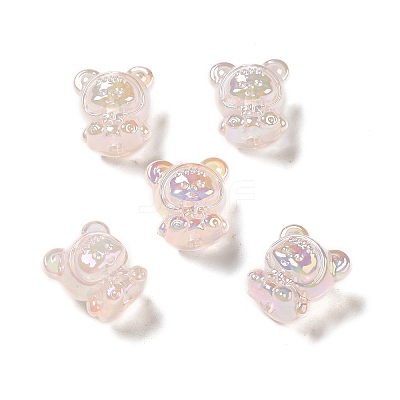 UV Plating Rainbow Iridescent Acrylic Beads PACR-M002-01E-1