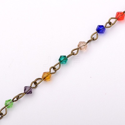 Handmade Bicone Glass Beads Chains for Necklaces Bracelets Making AJEW-JB00049-06-1