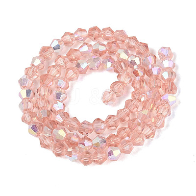 AB Color Plated Transparent Glass Beads Strands GLAA-G127-01-02E-1