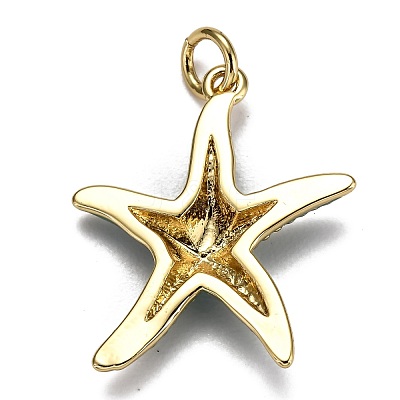 Brass Enamel Pendants KK-B029-03G-1