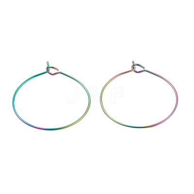 24Pcs 4 Size Ion Plating(IP) 316L Surgical Stainless Steel Hoop Earring Findings STAS-ZZ0001-03M-1