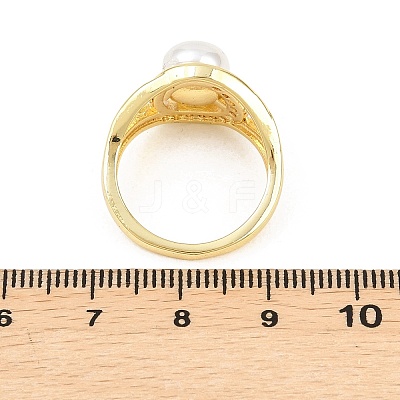 Brass Micro Pave Cubic Zirconia Finger Rings for Women RJEW-D340-02G-06-1