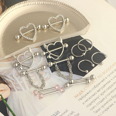 316L Surgical Stainless Steel Nipple Rings Set WGB1007-01-1