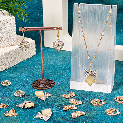 24Pcs 6 Styles Alloy Crystal Rhinestone Pendants FIND-TA0006-20LG-1
