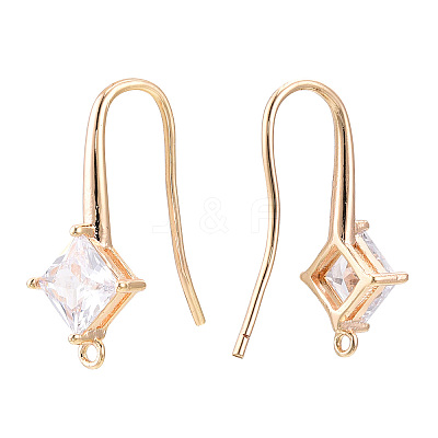 Brass Earring Hook ZIRC-Q019-002G-1