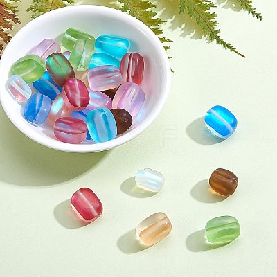 48Pcs 8 Colors Synthetic Moonstone Beads Strands G-SZ0001-05-1