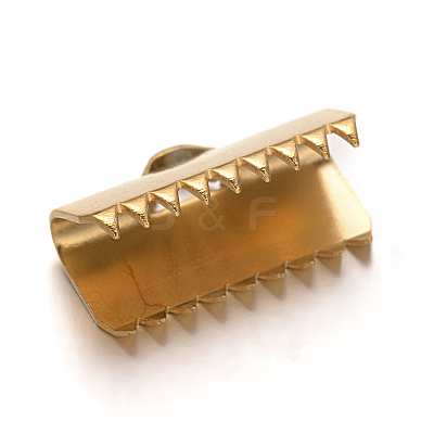 Ion Plating(IP) 304 Stainless Steel Ribbon Crimp Ends STAS-F075-01-1