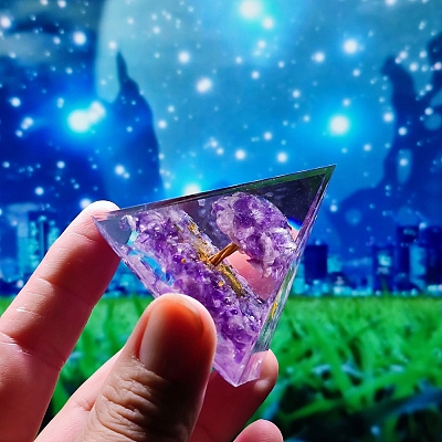 Orgonite Pyramid Resin Display Decorations TREE-PW0001-65A-1