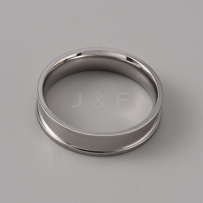 201 Stainless Steel Grooved Finger Ring Settings STAS-WH0027-27G-P-1