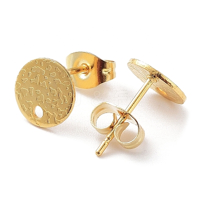 201 Stainless Steel Flat Round Stud Earring Findings STAS-K259-18B-G-1