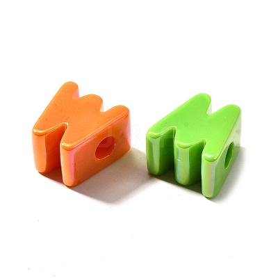 UV Plating Opaque Acrylic European Beads SACR-Z007-01W-1