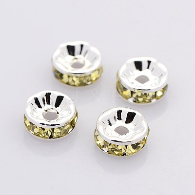 Brass Grade A Rhinestone Spacer Beads RB-A014-Z7mm-13S-1