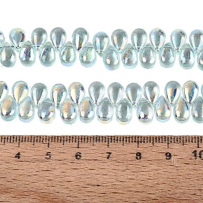 Electroplate Transparent Glass Beads Strands EGLA-N057-01A-02-1