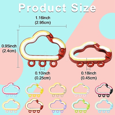 10Pcs Spray Painted Alloy Spring Gate Rings FIND-YW0009-45-1