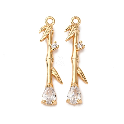 Brass Micro Pave Clear Cubic Zirconia Pendants KK-Z112-27G-1