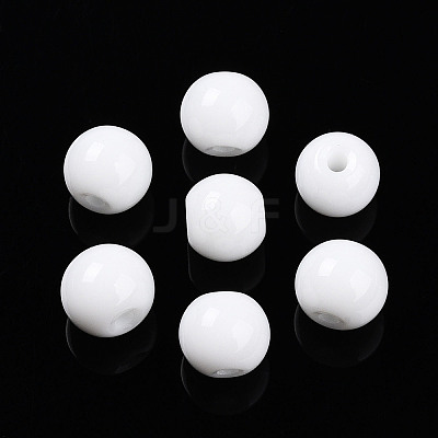Opaque Solid Color Glass Beads GLAA-N007-6mm-A02-1