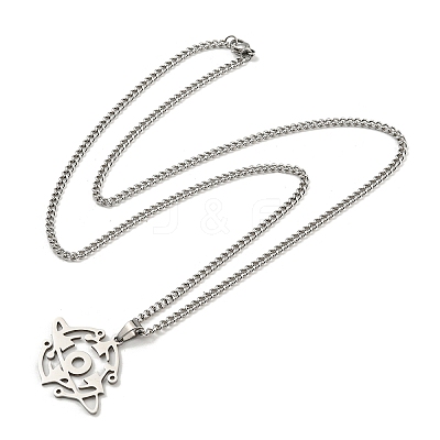 Non-Tarnish 201 Stainless Steel Pendant Necklaces for Man NJEW-Q336-02J-P-1