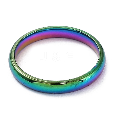 Ion Plating(IP) 304 Stainless Steel Flat Plain Band Rings STAS-I160-D-15mm-M-1