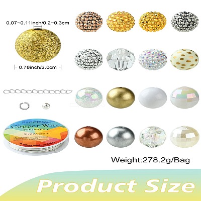 50 Pcs DIY Resin Rhinestone Graduated Beads Bracelets Making Kits DIY-CJ0002-47-1